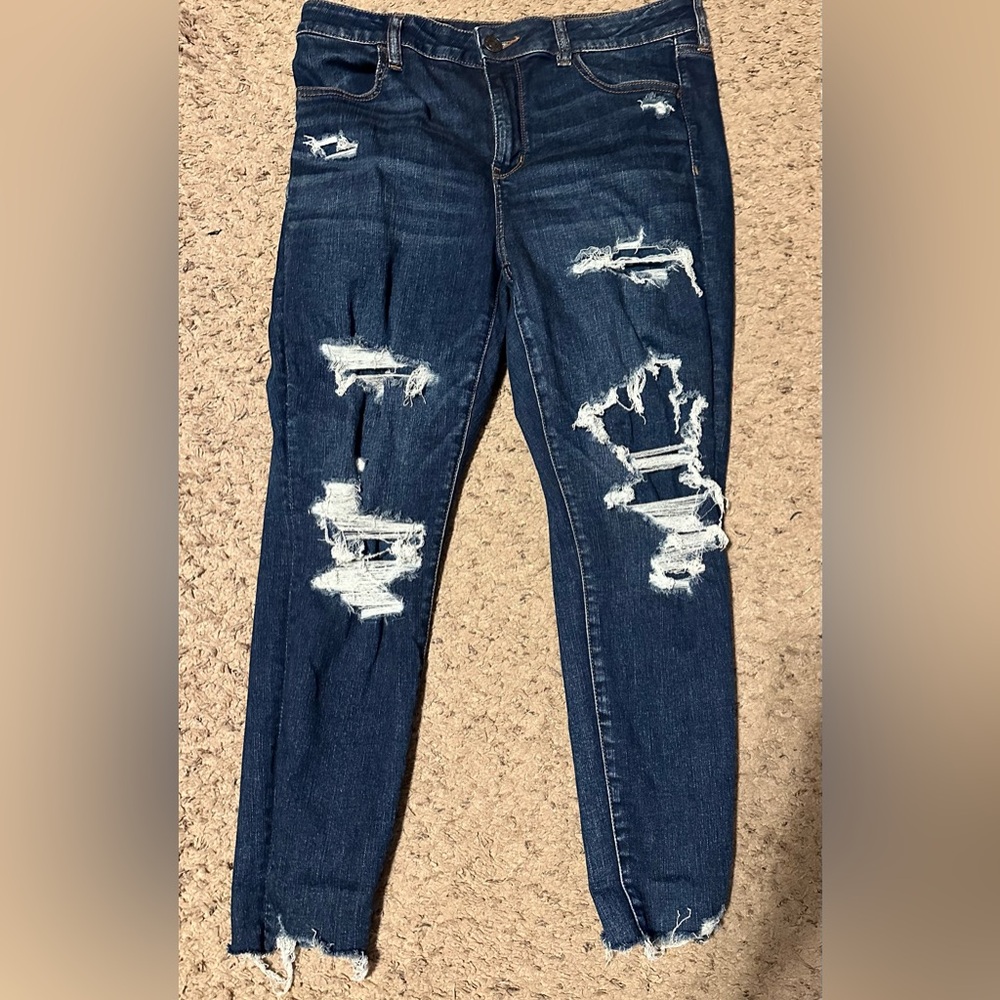 AE Next Level High-Waisted Patched Jegging, 14 Short.